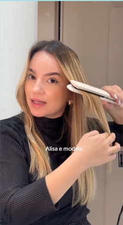 Chapinha 2 Em 1 Alisador e Modelador de Cachos Profissional  MAIMEITE